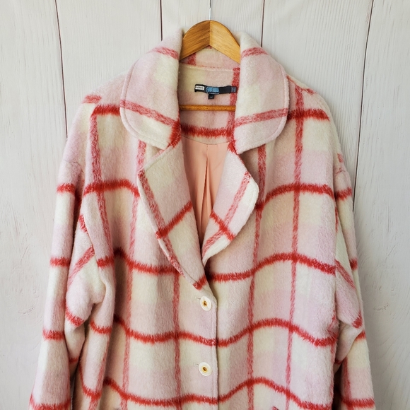 NWOT Anthropologie Eva Franco strawberry plaid coat - Picture 5 of 16